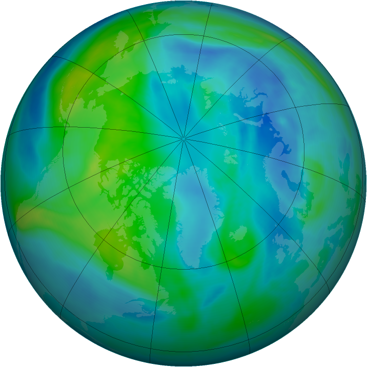 Arctic ozone map for 05 October 2007